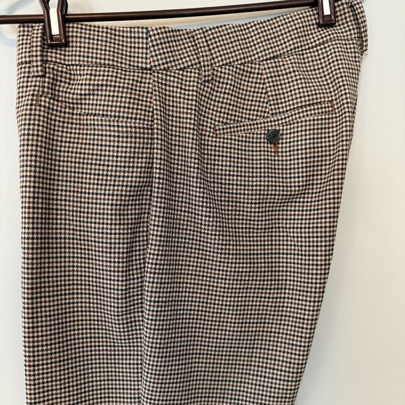 Banana Republic Straight Italian Wool Pant - Womens 12L, Houndstooth - Picture 2 of 4